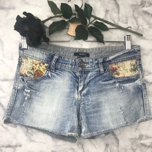 Forever 21 Tapestry Jean Shorts